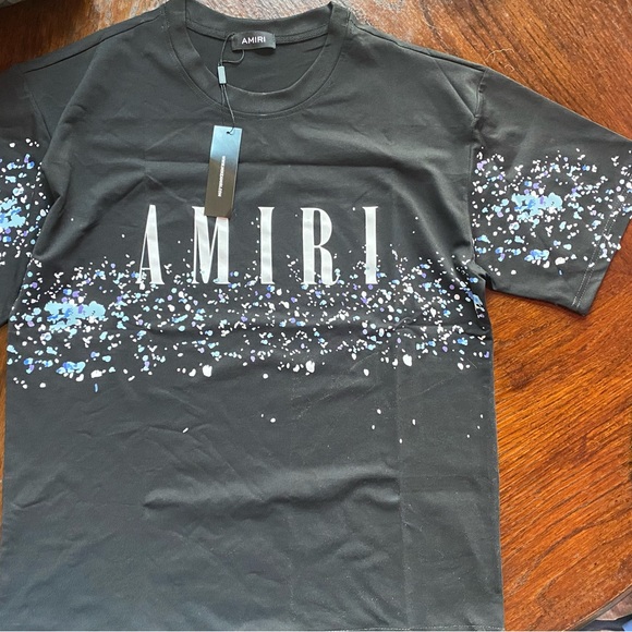 AMIRI Black T-Shirt with White Logo - Picture 2 of 5
